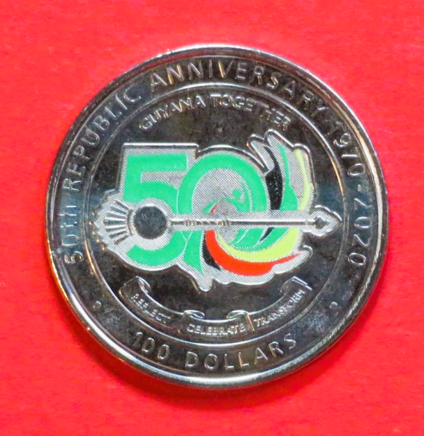Guyana, 100 Dollars, 2020, uncirculated (UNC), coloured commemorative issue