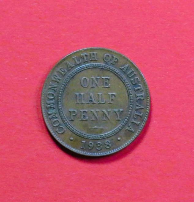 Australia, 1/2 Penny, 1938, circulated (USED / vf), George VI.
