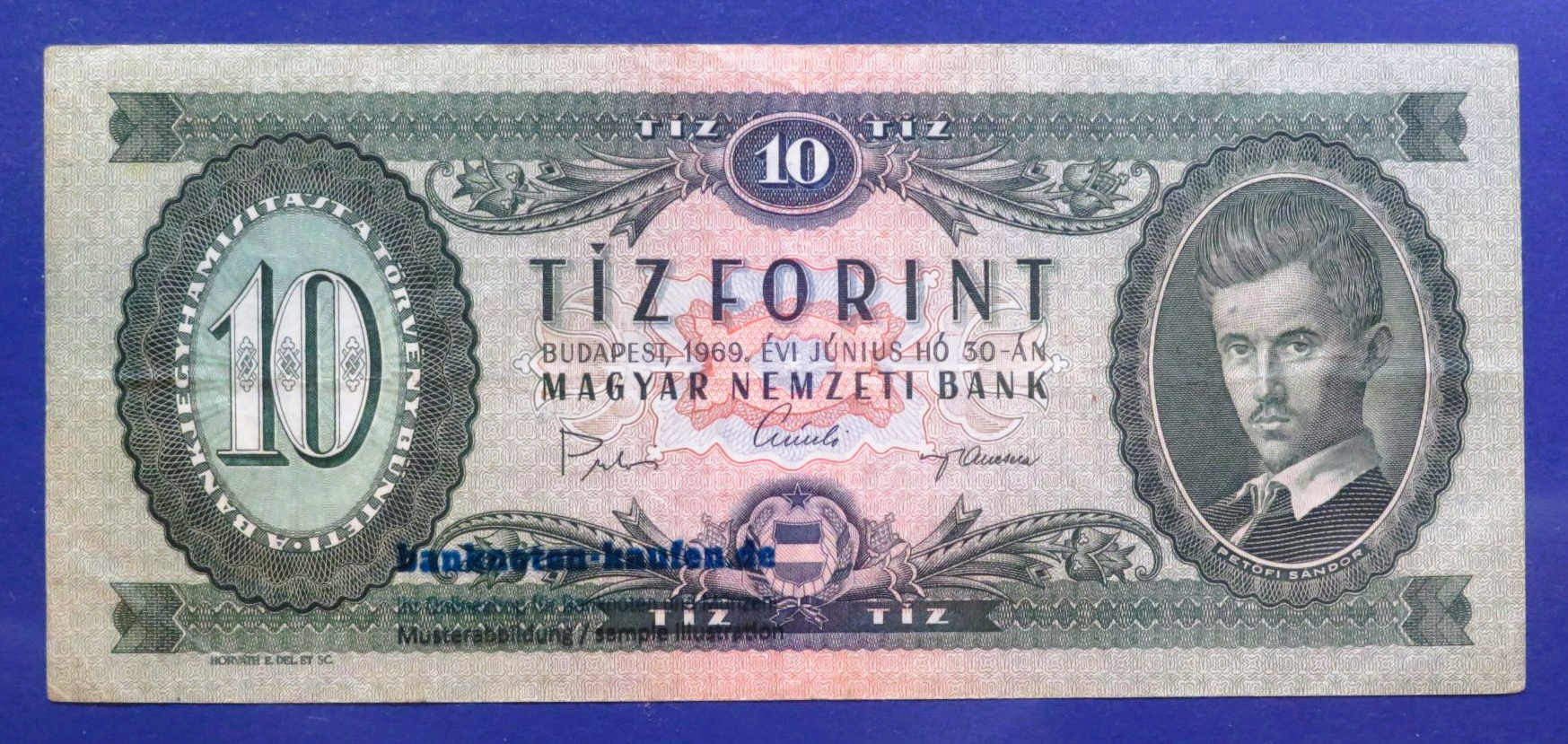 Hungary, 10 Forint, 1969, circulated (USED / VF), P-168d