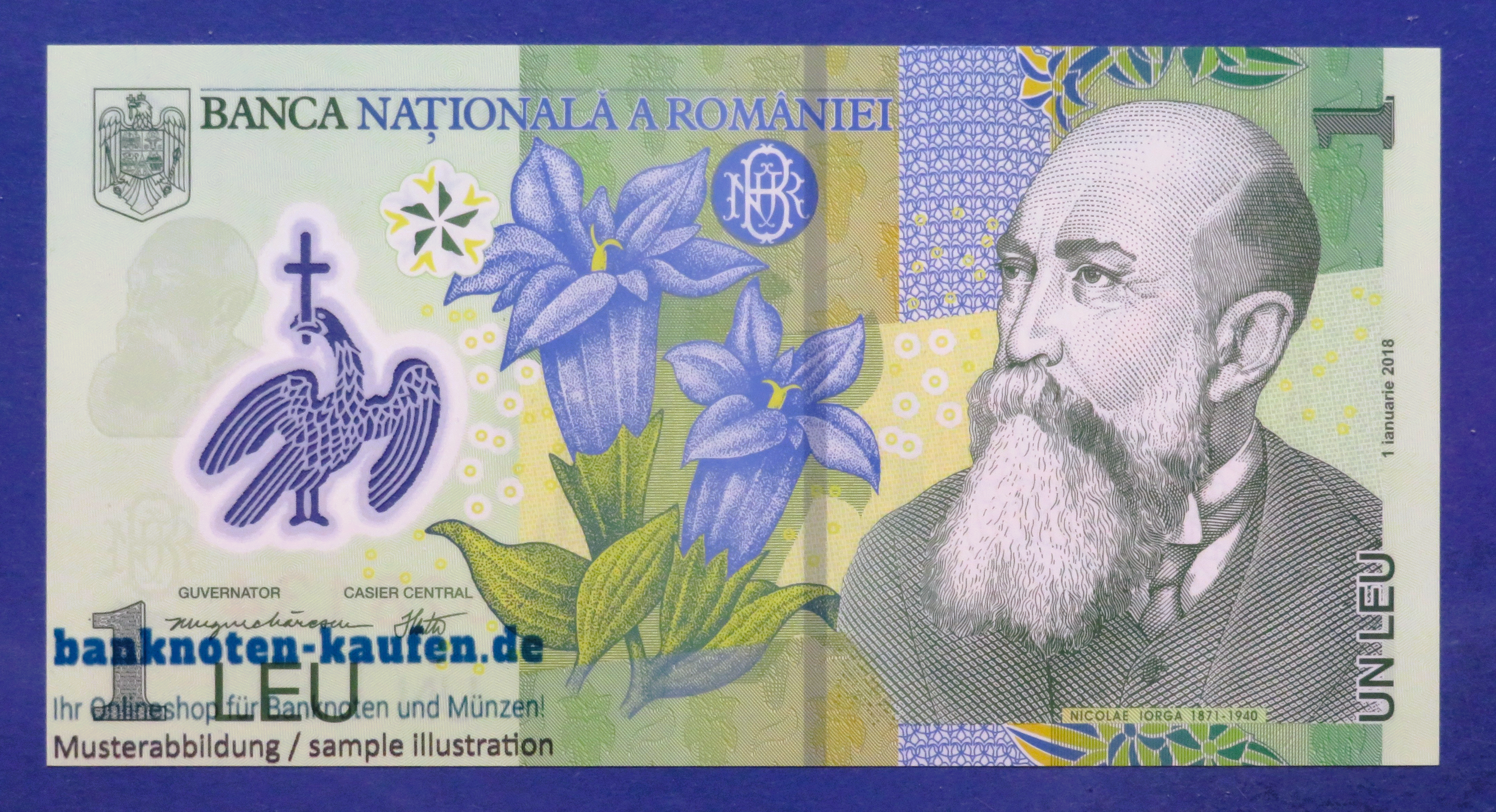 Romania, 1 Leu, 2018 (2019), uncirculated (UNC), Polymer, P-117l