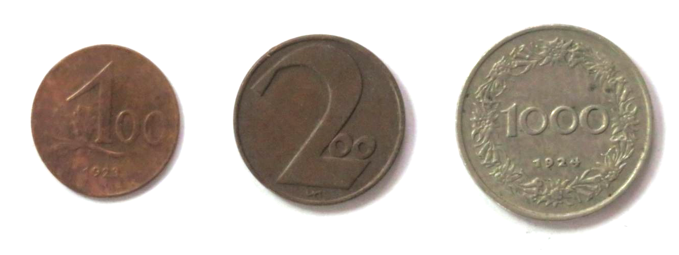 Austria - Set 3: 100/200/1.000 Kronen, 1918-1934, circulated (USED / vf)