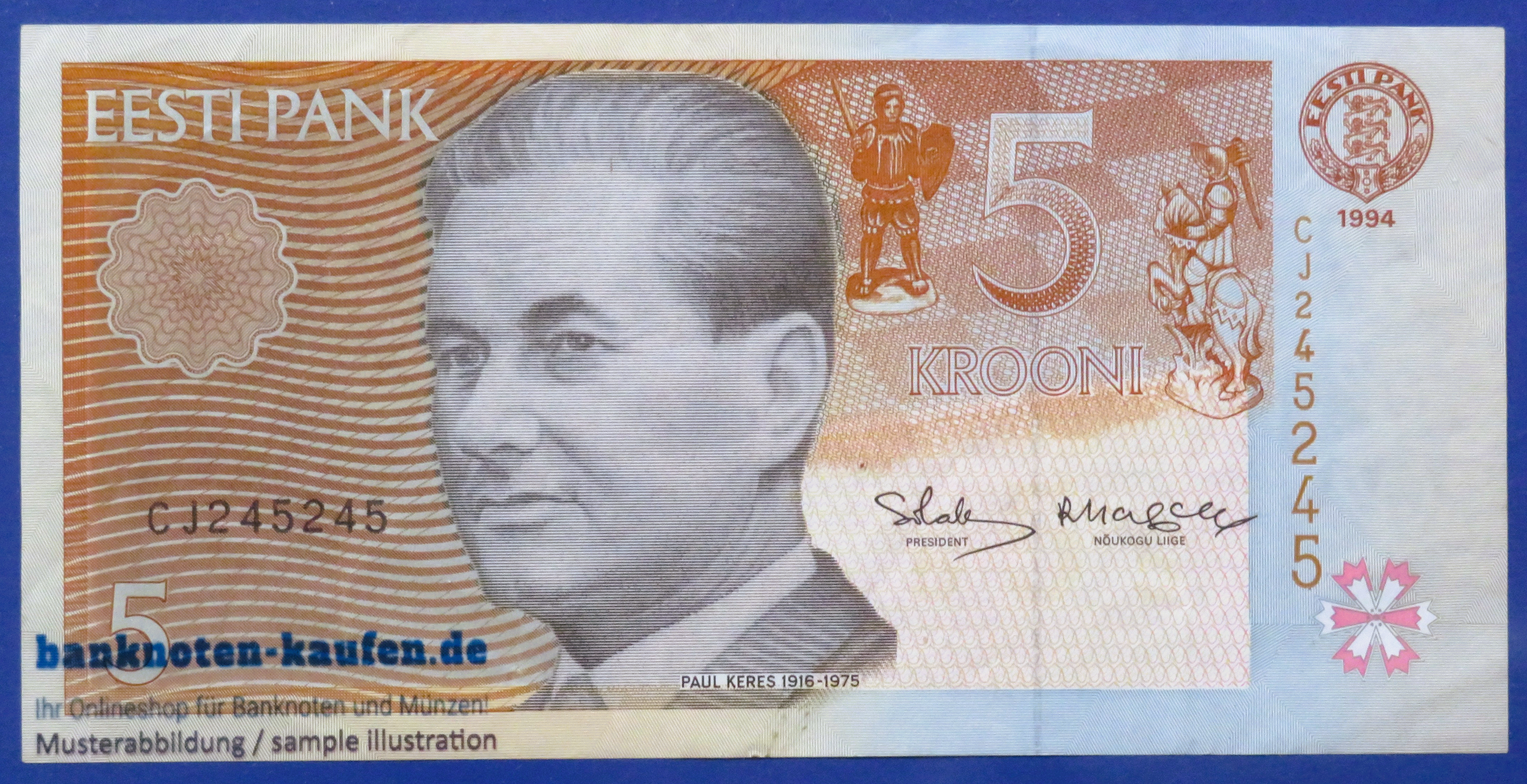 Estonia, 5 Krooni, 1994, circulated (USED / VF), P-76