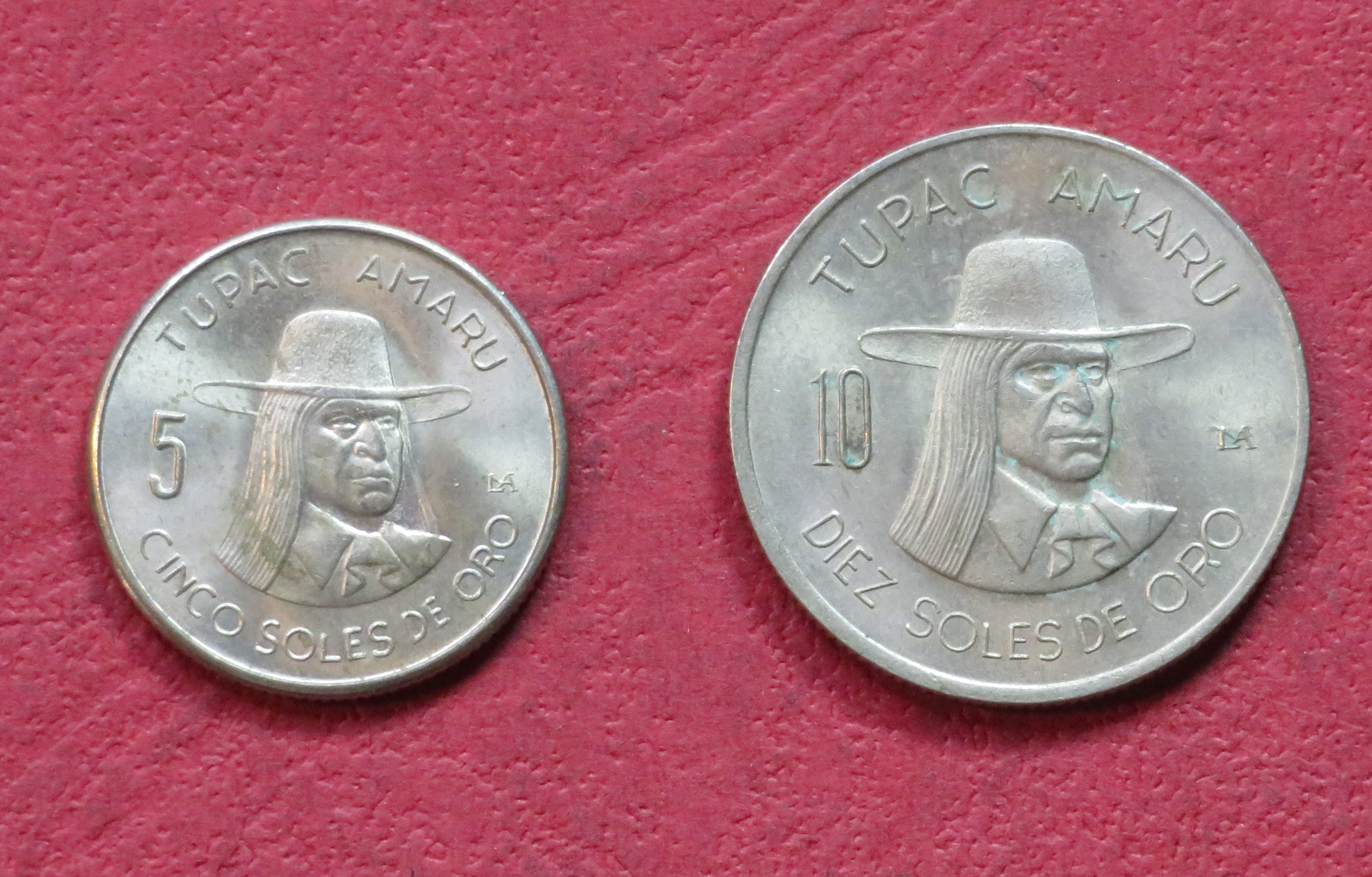 Peru - Set 6: set of 2 coins, 5+10 Soles, 1972-1975, USED