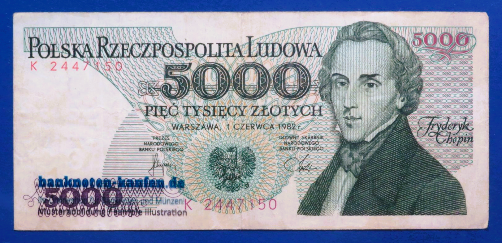 Poland - 5,000 Zloty, 1982, circulated (USED / VF), P-150a