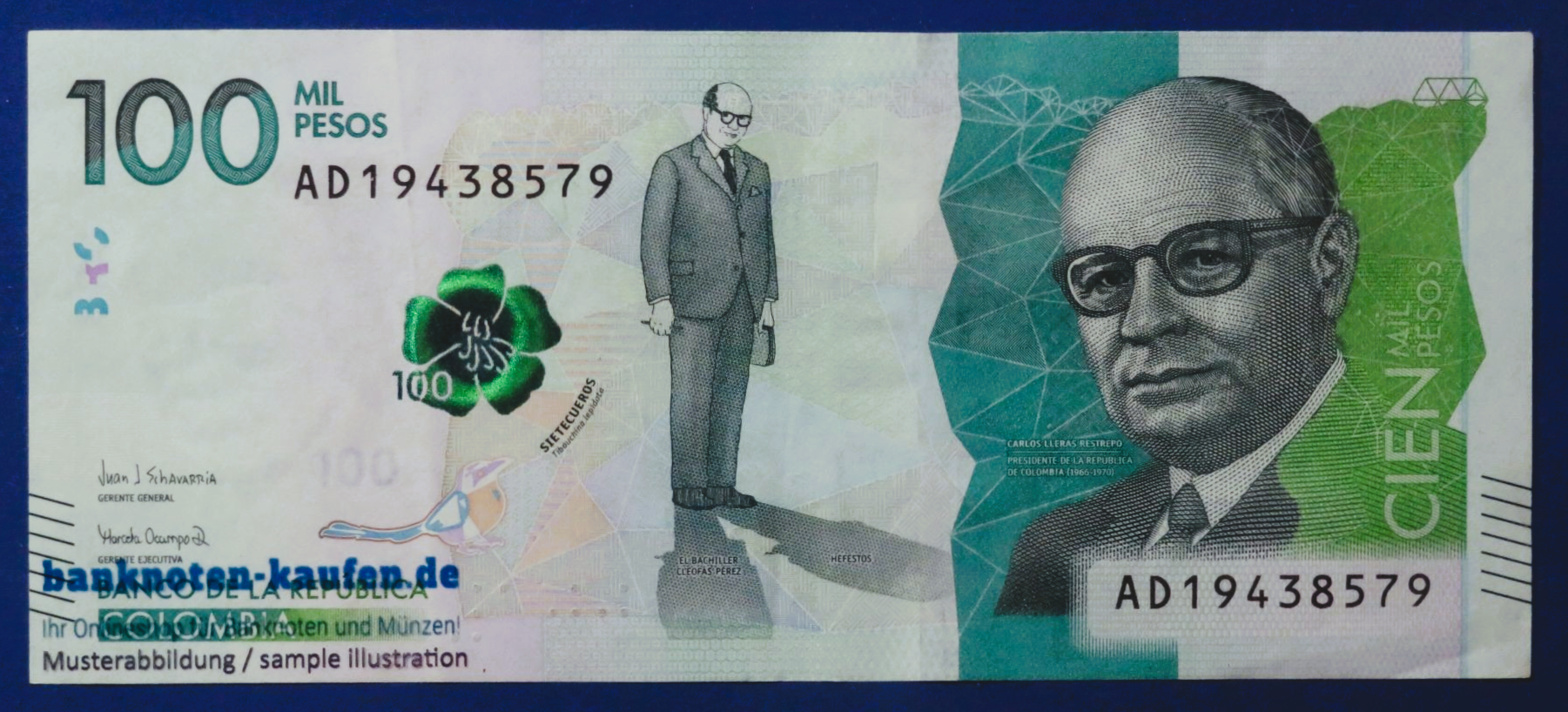 Colombia - 100,000 Pesos, 2020, circulated (USED / VF+), P-463
