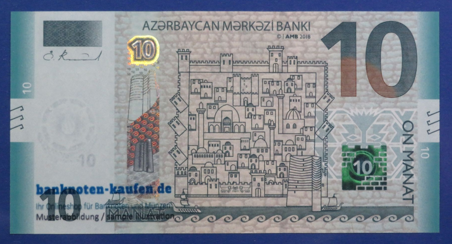 Azerbaijan, 10 Manat, 2018, uncirculated (UNC)