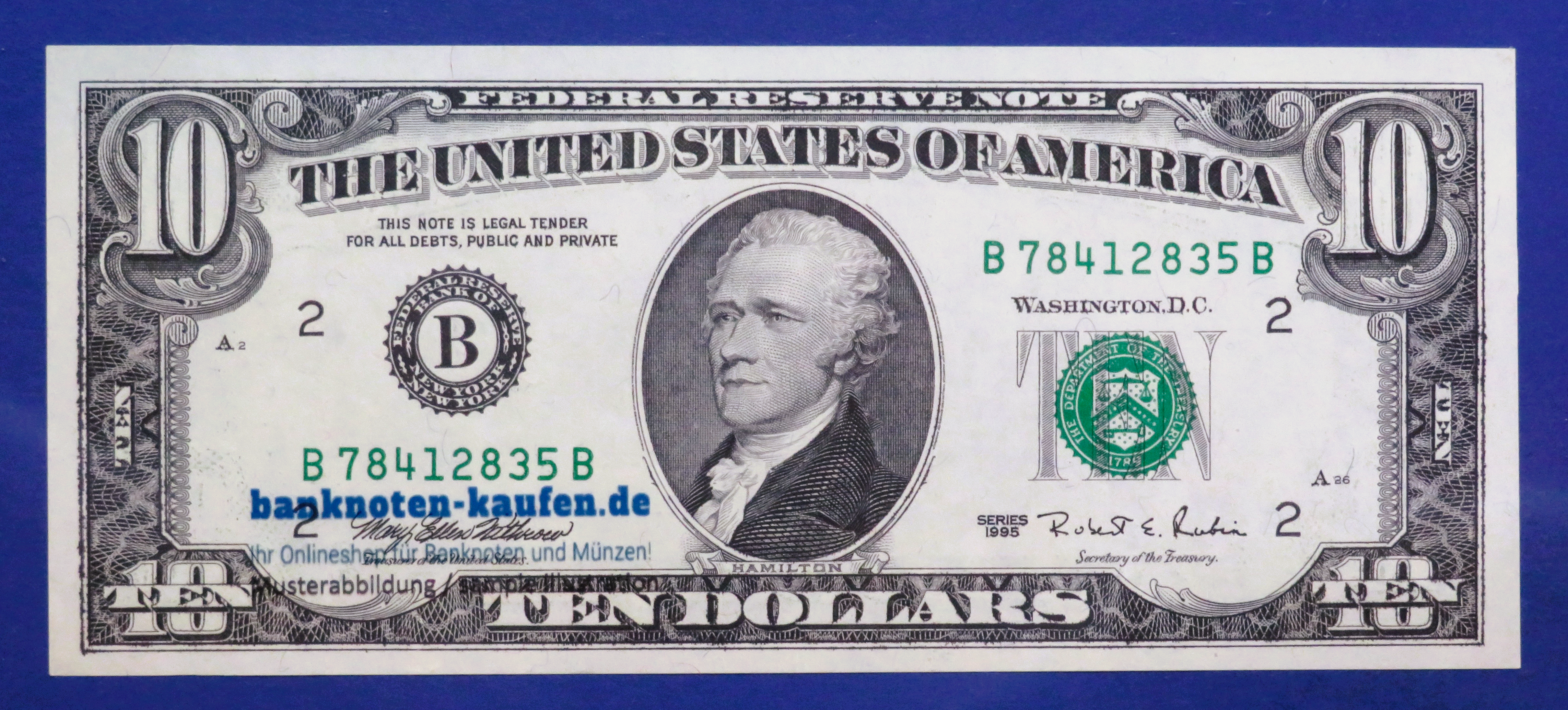 United States of America, 10 Dollars, 1995, about uncirculated (AU), P-499