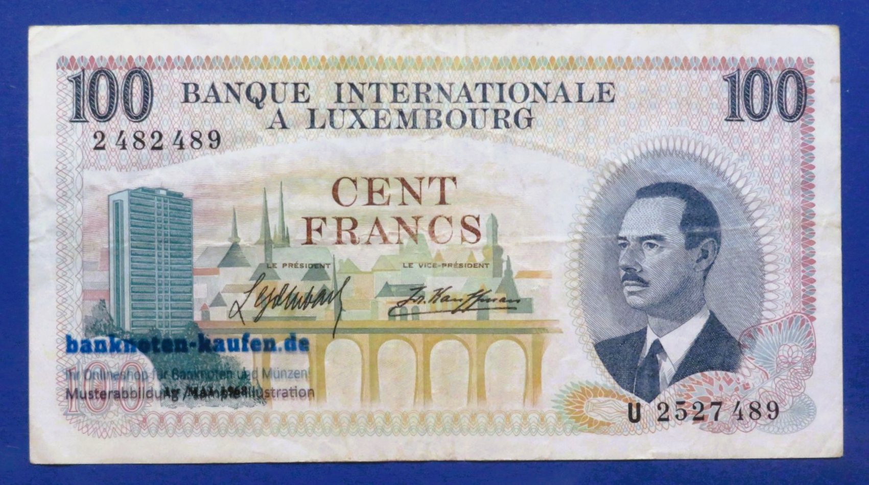 Luxemburg, 100 Francs, 1968, gebraucht  (USED / VF), P-14