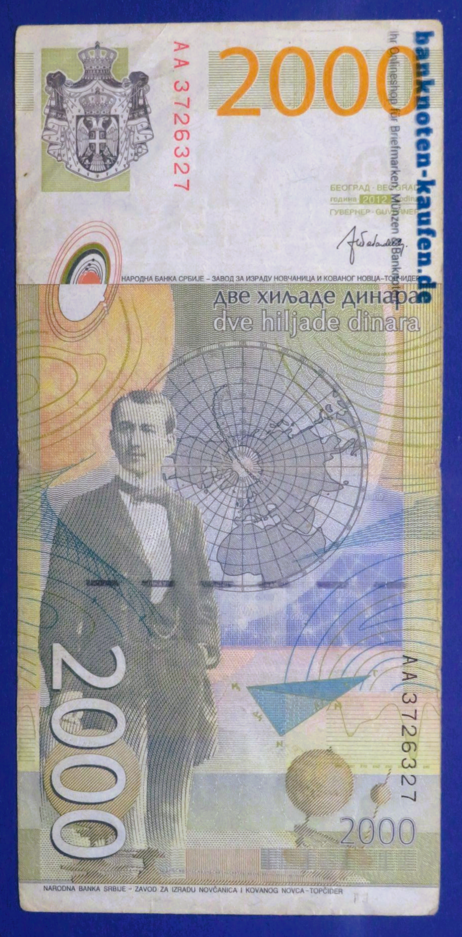 Serbien, 2.000 Dinara, 2012, gebraucht (USED / F), P-61b