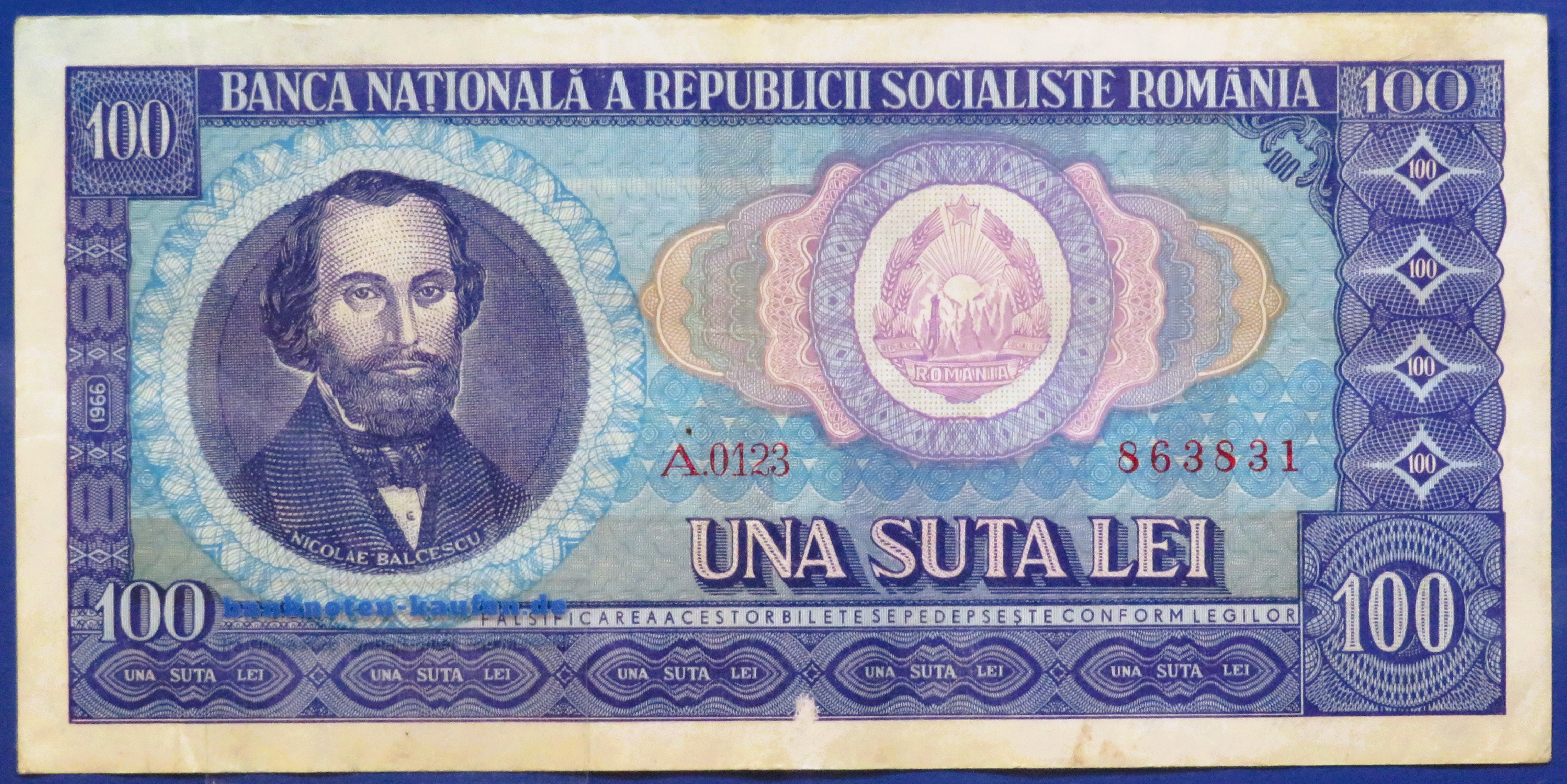 Rumänien, 100 Lei, 1966, gebraucht (USED / VF), P-97