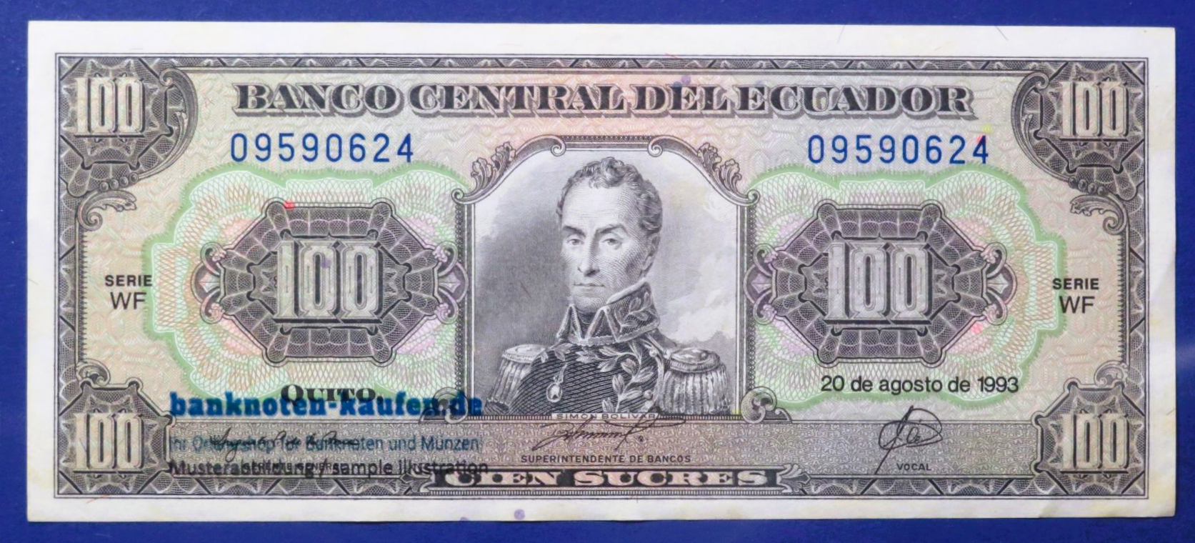 Ecuador, 100 Sucres, 1993, extremly fine / about uncirculated (XF / AU), P-123A