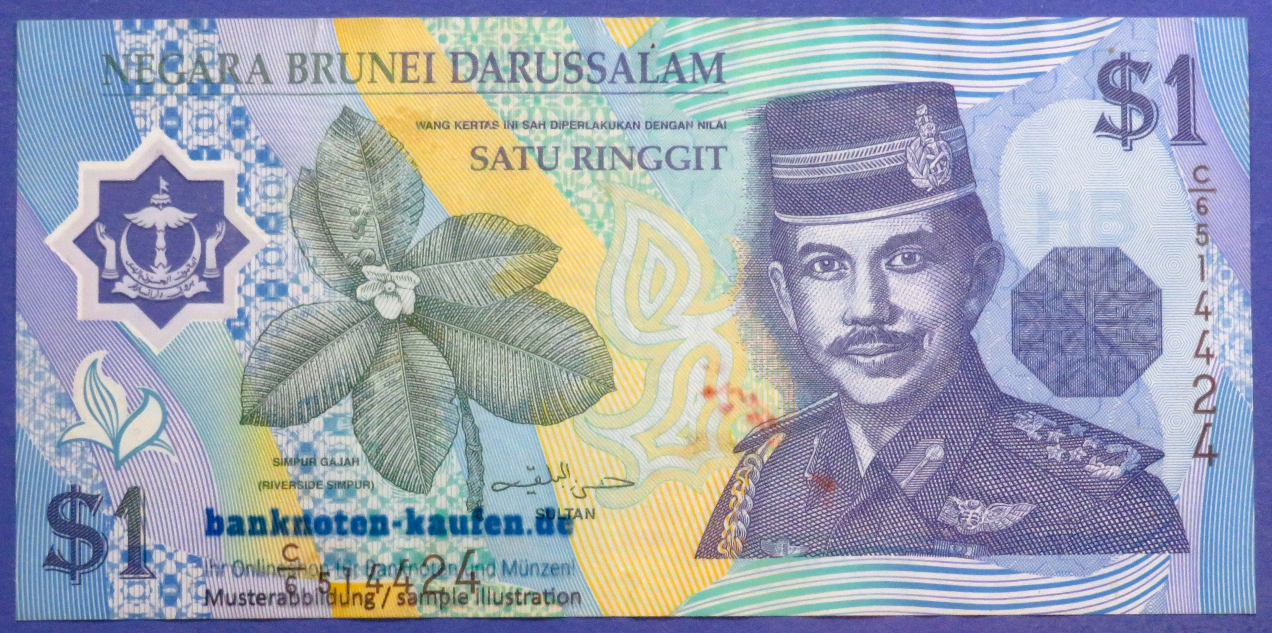 Brunei, 1 Ringgit, 1996, circulated (USED / VF), Polymer, P-22a