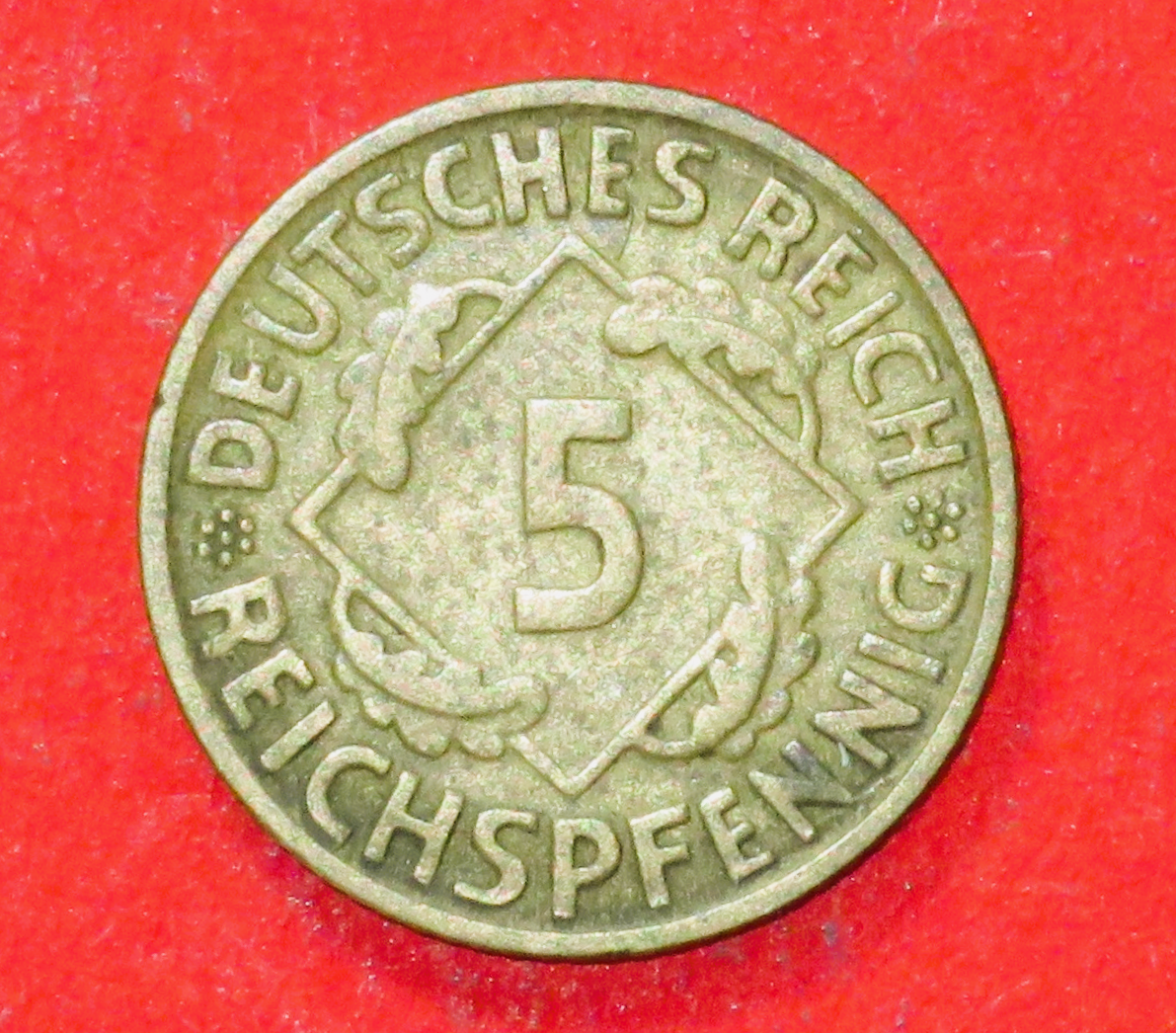 Deutsches Reich: 5 Reichspfennig, 1924-1936, gebraucht (used / ss+), # 39