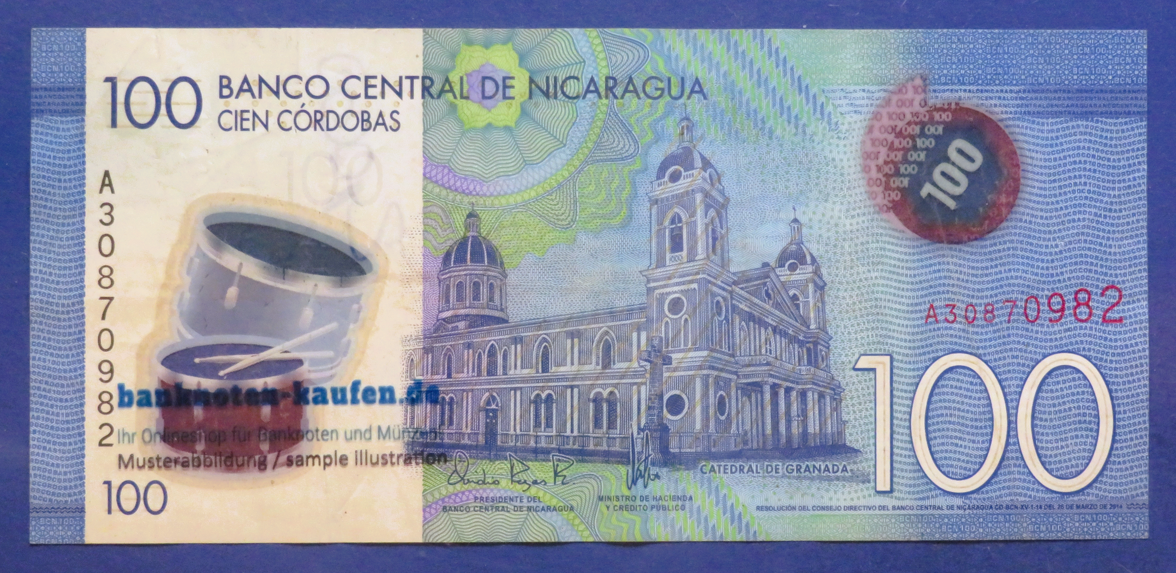 Nicaragua, 100 Cordobas, 2014, circulated (USED / F), Polymer, P-212