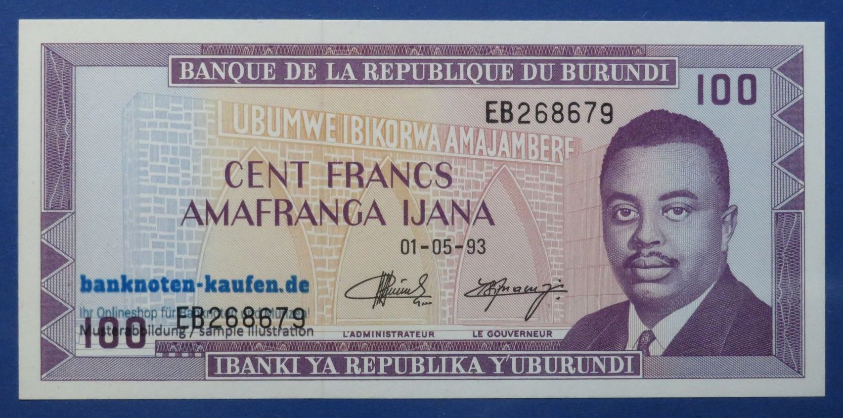 Burundi, 100 Francs, 1993, uncirculated (UNC), P-29