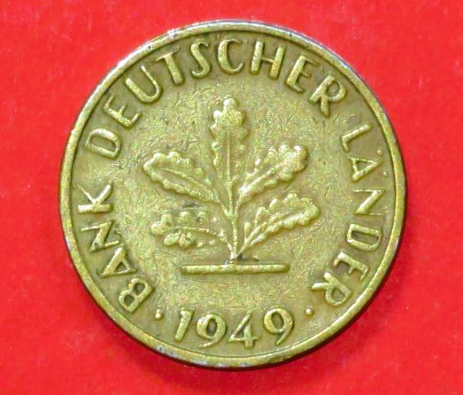 Deutschland: 10 Pfennig, BDL, 1949, gebraucht (used / ss), # 101