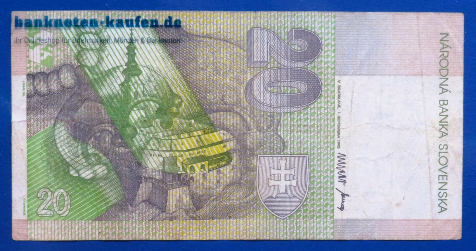 Slowakei, 20 Korun, 1993, gebraucht (USED / F), P-20a