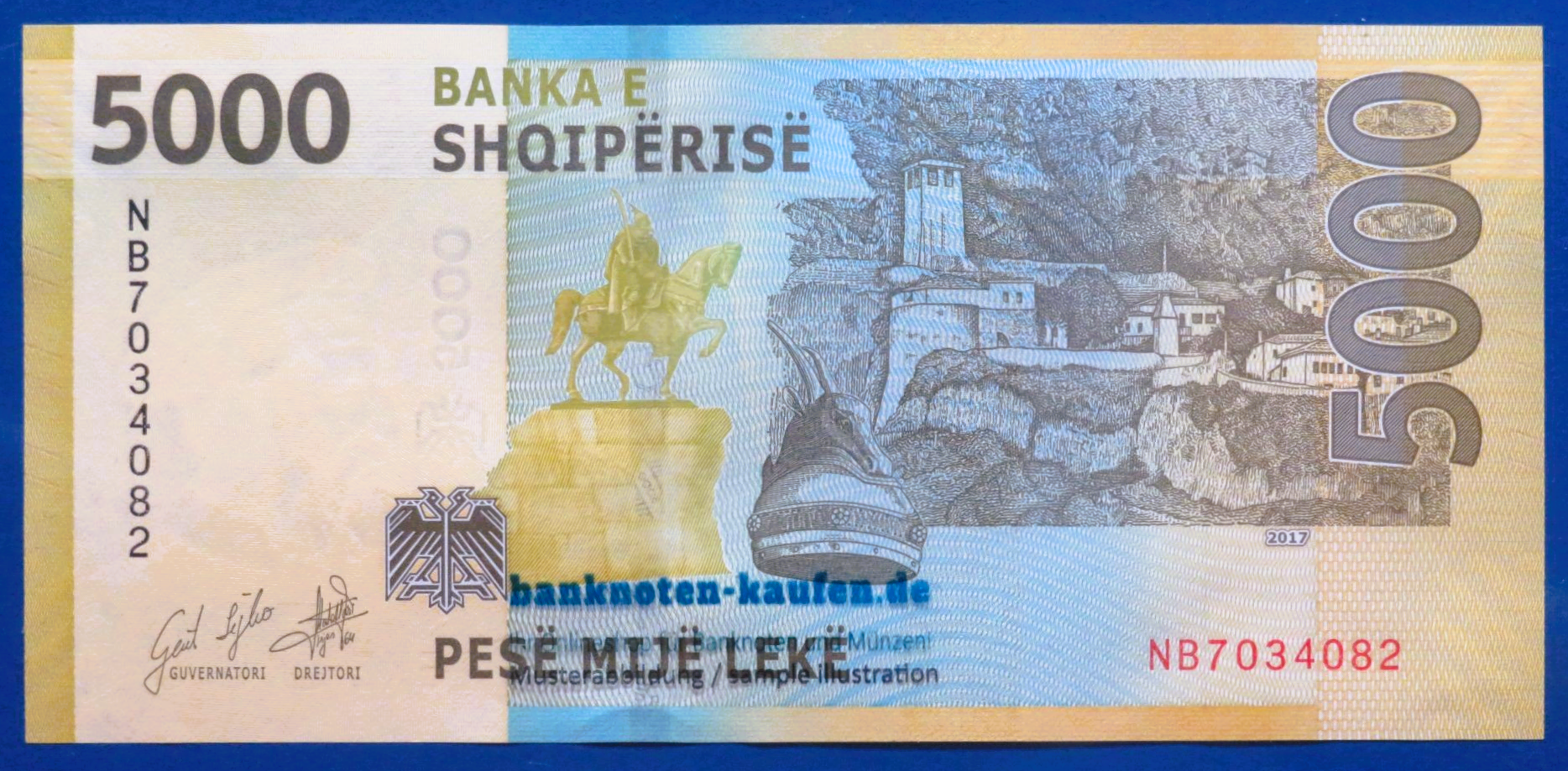 Albania - 5,000 Leke, 2017, uncirculated (UNC), P-80