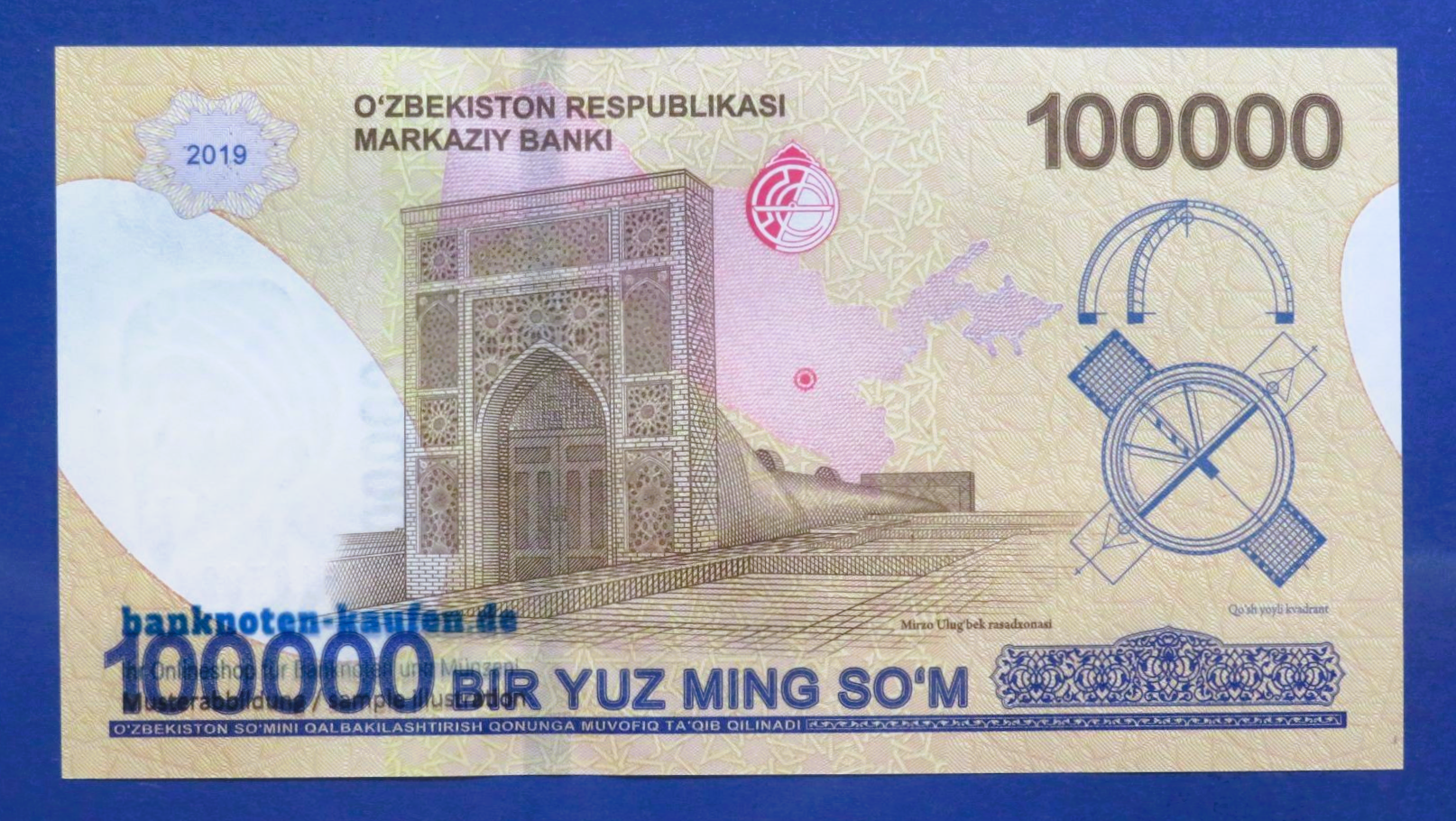 Uzbekistan - 100,000 Som, 2019, uncirculated (UNC), P-86
