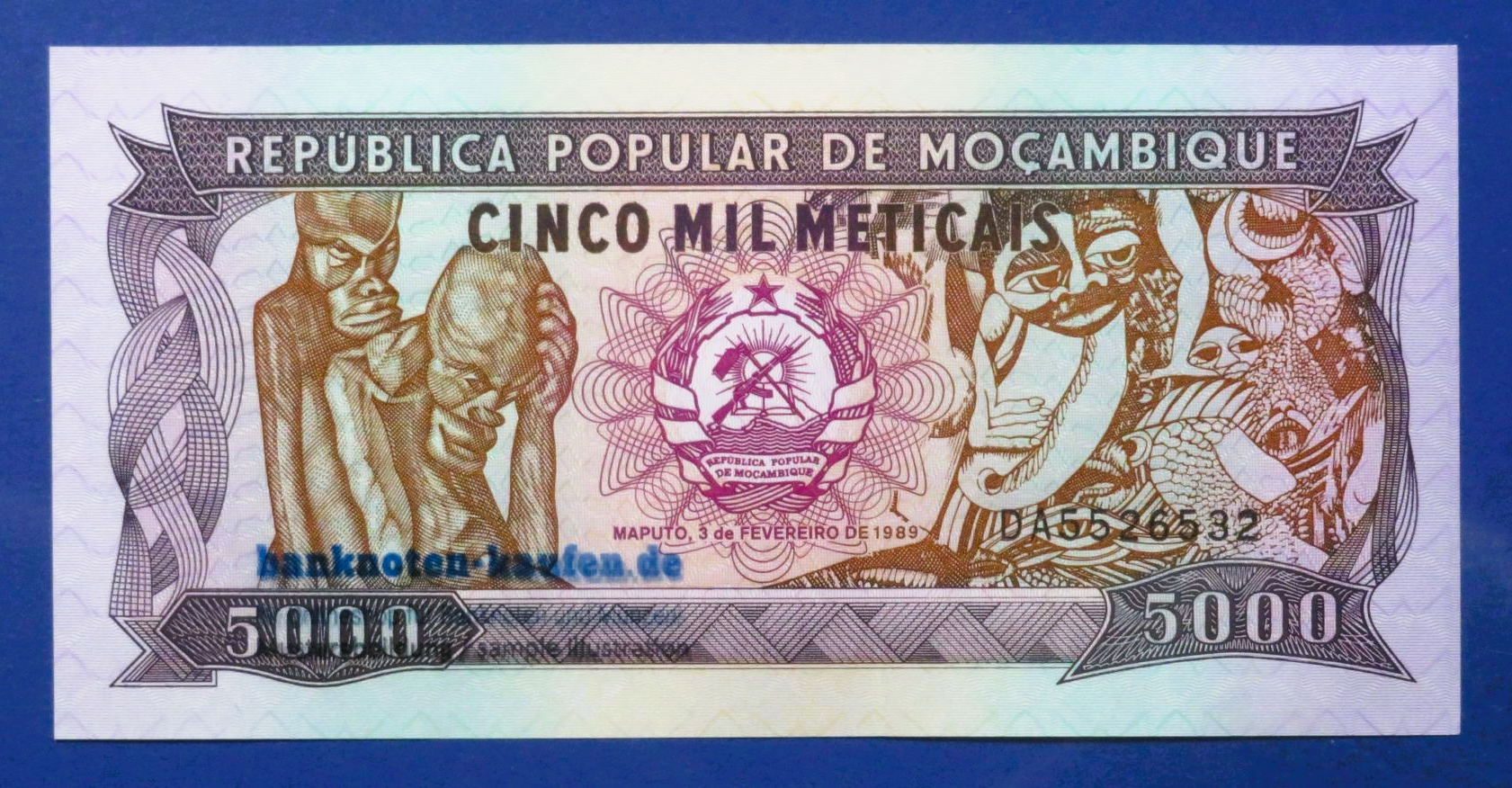 Mozambique - 5,000 Meticais, 1989, uncirculated (UNC), P-133b
