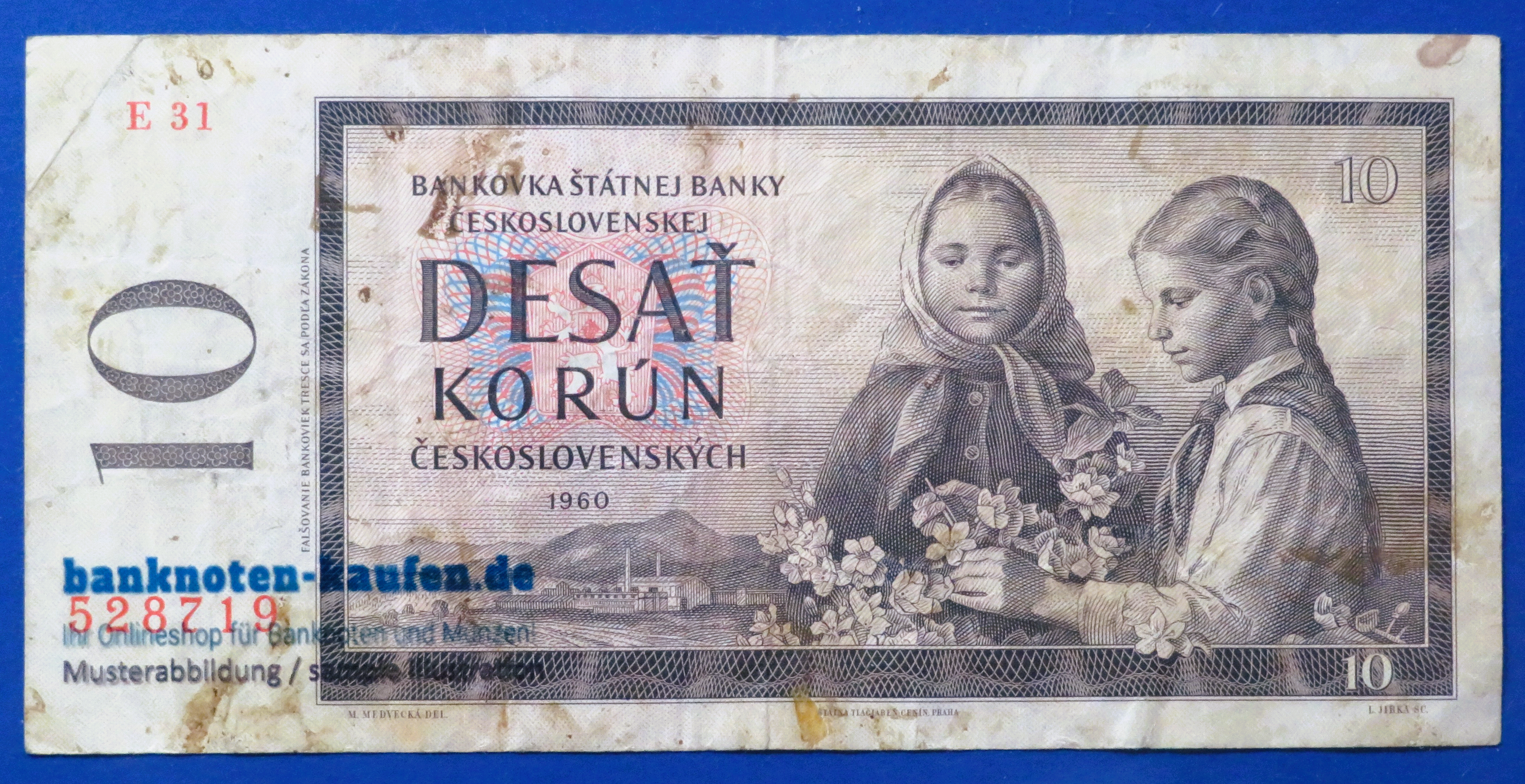 Czechoslovakia, 10 Korun, 1960,  circulated (USED / VG), P-88