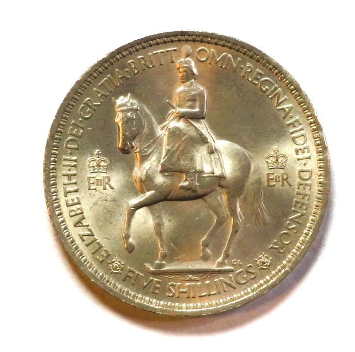 Great Britain - EZM 3: 5 Shilling-coin, 1953, circulated (USED / vf), Commemorative issue