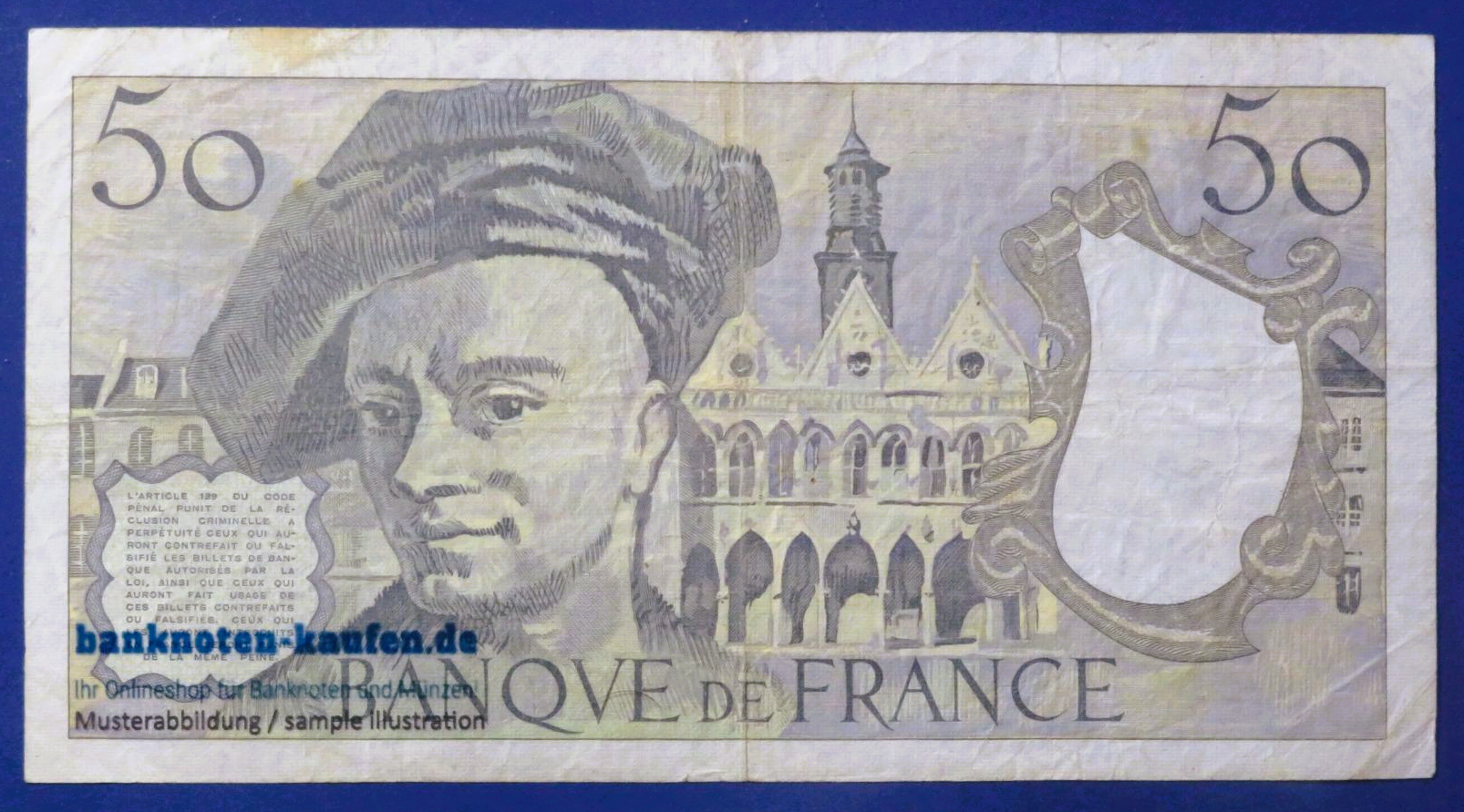 France, 50 Francs, 1988, circulated (USED / VF-), P-152d