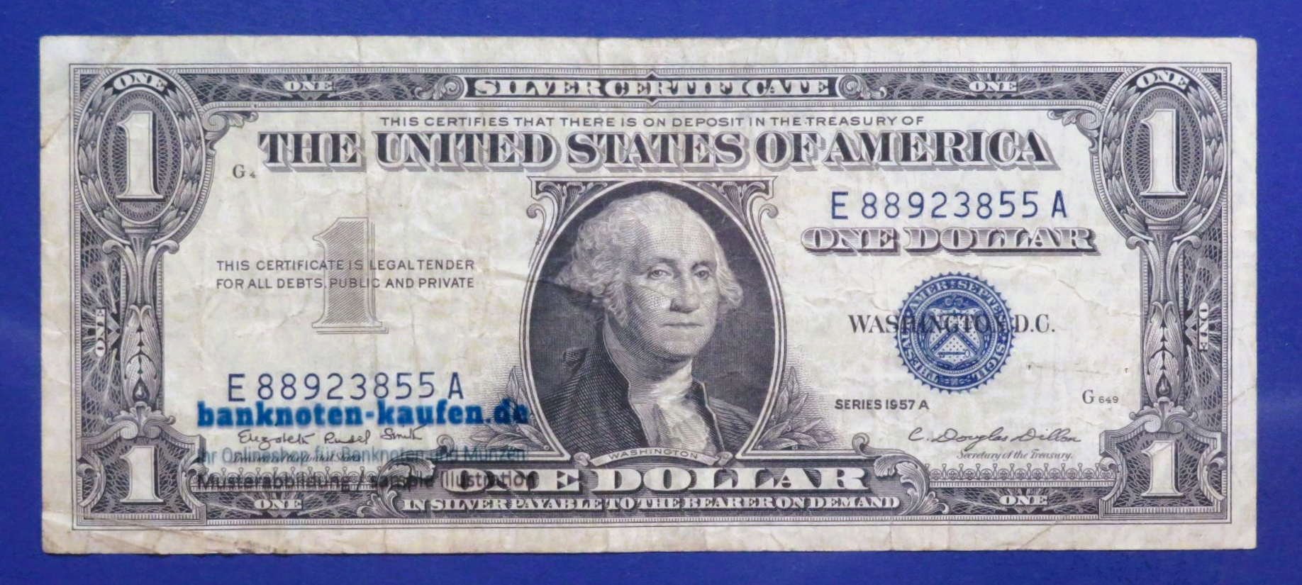United States of America, 1 Dollar, 1957A , circulated (USED / F), silver certificate