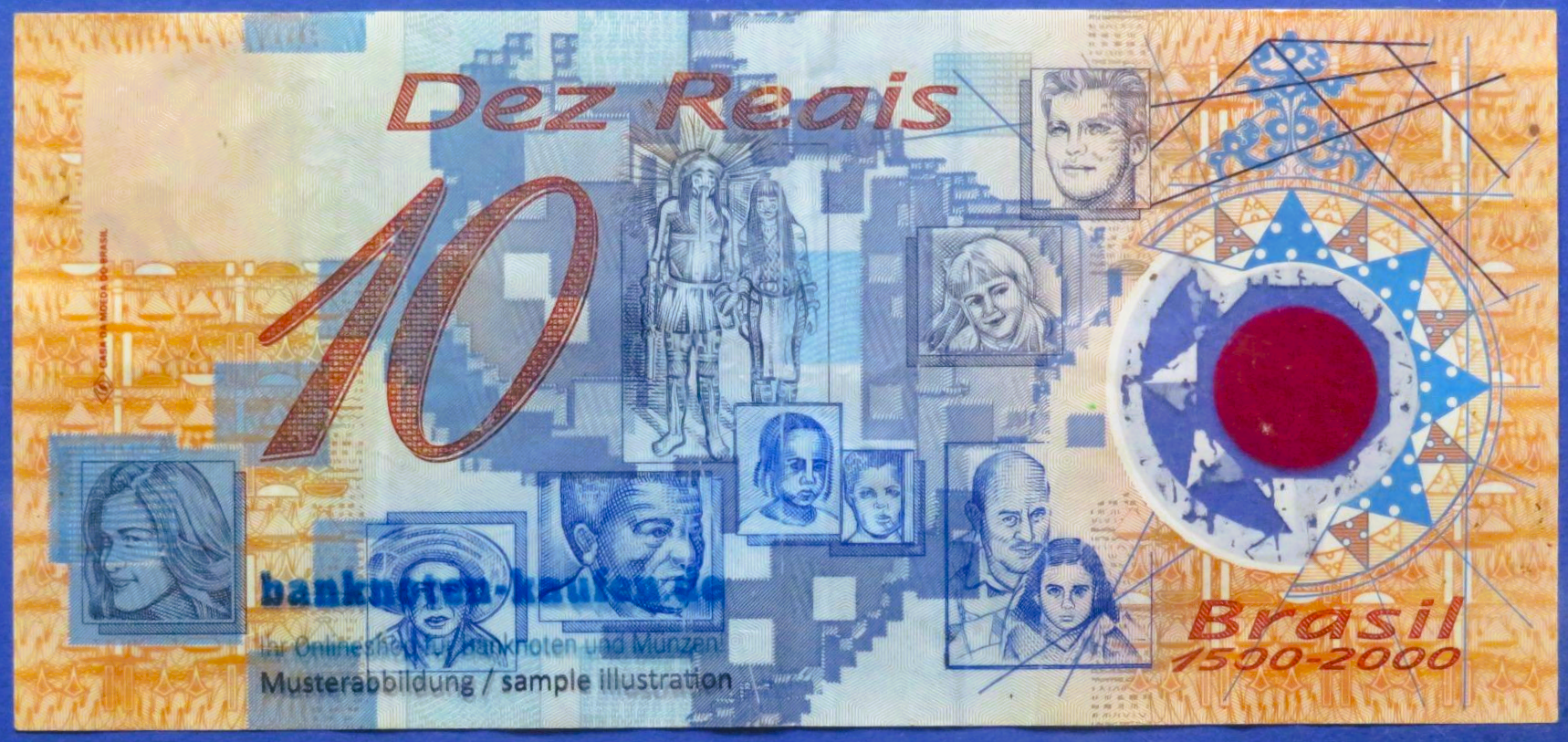 Brasilien, 10 Reais, 2000ND, gebraucht  (USED / VF-), Polymer, Gedenkausgabe, P-248a