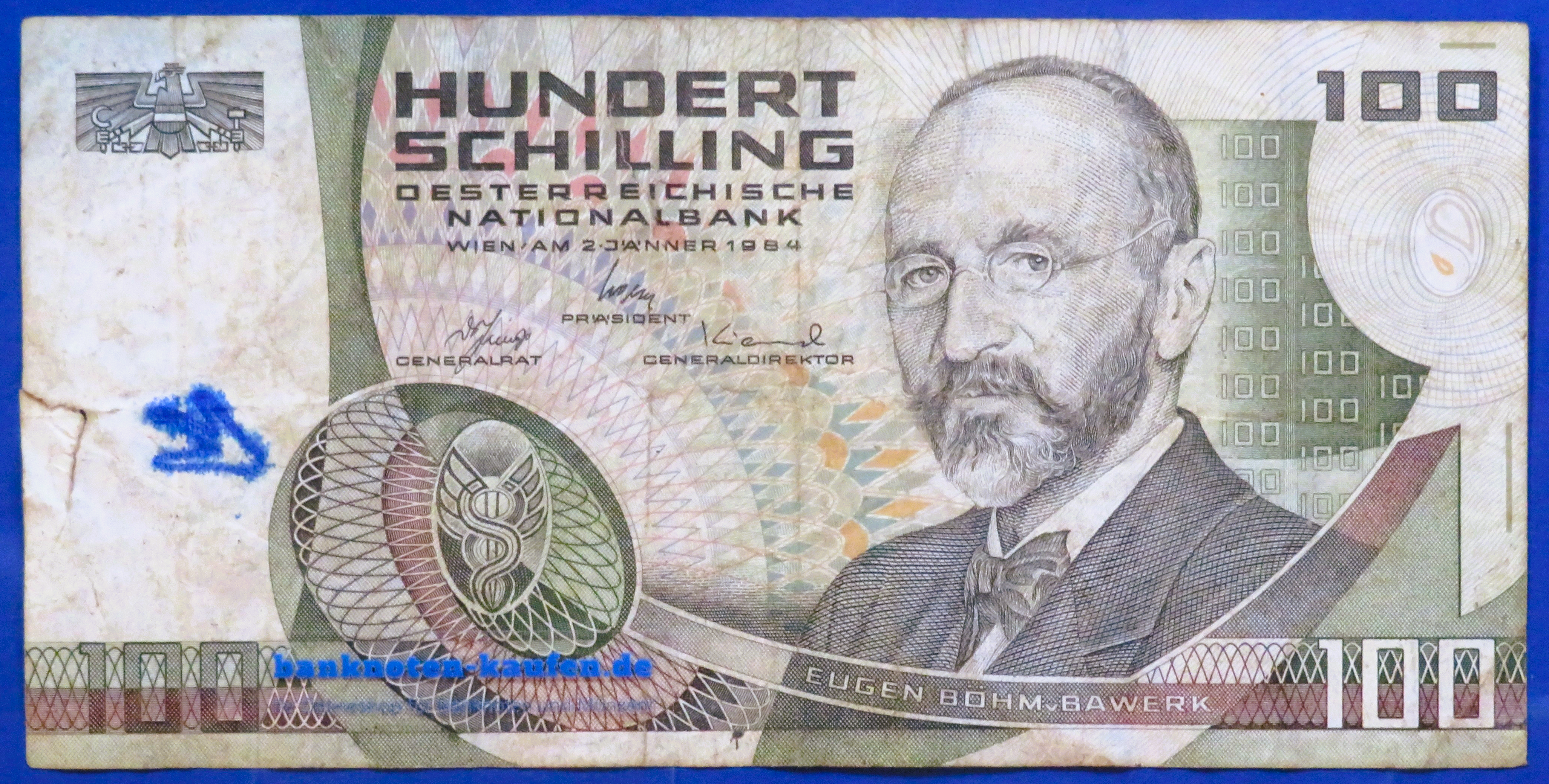 Österreich, 100 Schilling, 1984, gebraucht (USED / VG), P-150