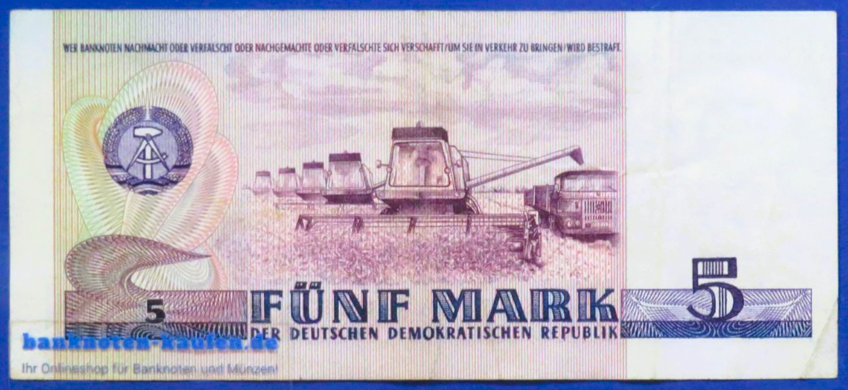 Deutsche Demokratische Republik (DDR), 5 Mark der DDR, 1975, gebraucht (USED / VF), P-27b