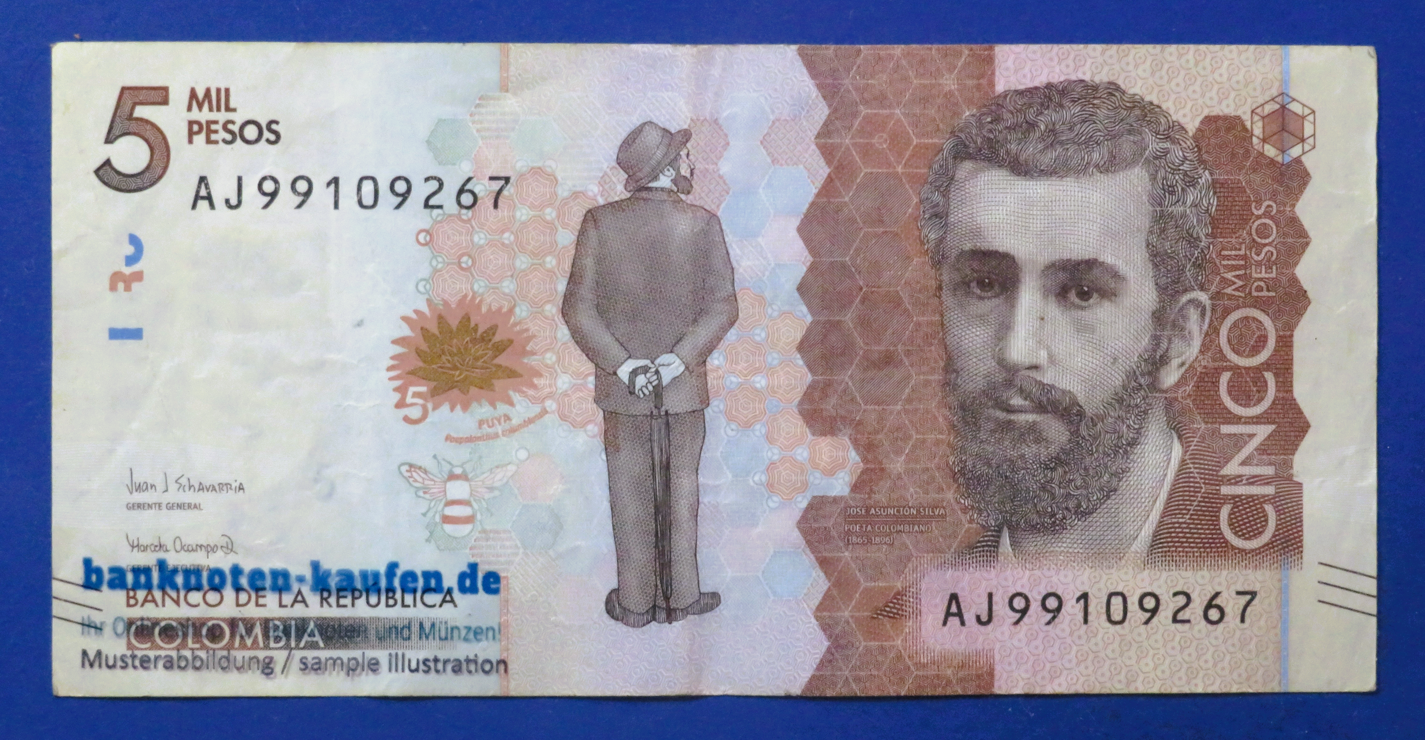 Colombia - 5,000 Pesos, 2020, circulated (USED / VF), P-459f