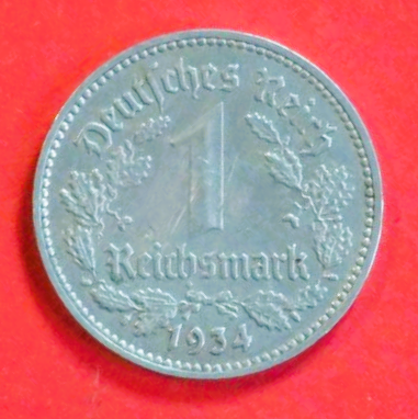Deutsches Reich: 1 Reichsmark, 1933-1939, gebraucht (used / ss), # 80