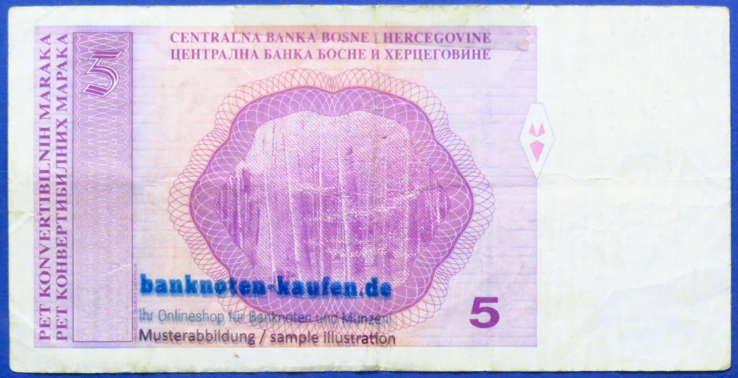 Bosnien und Herzegowina, 5 Maraka, 1998ND,  gebraucht (USED / F), P-61