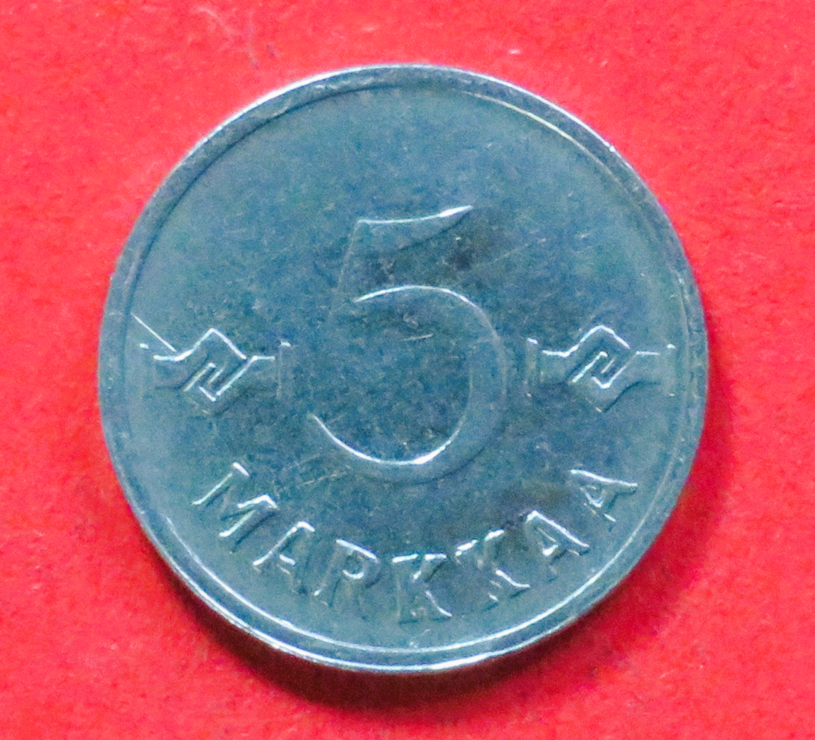 Finnland:  5 Markkaa, 1953-1962, gebraucht (used / ss), # 39a