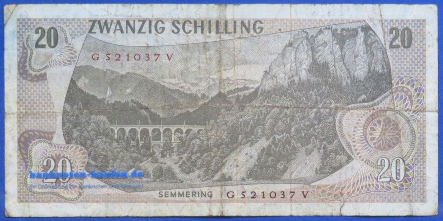 Austria, 20 Schilling, 1967, circulated (USED / VG), P-142