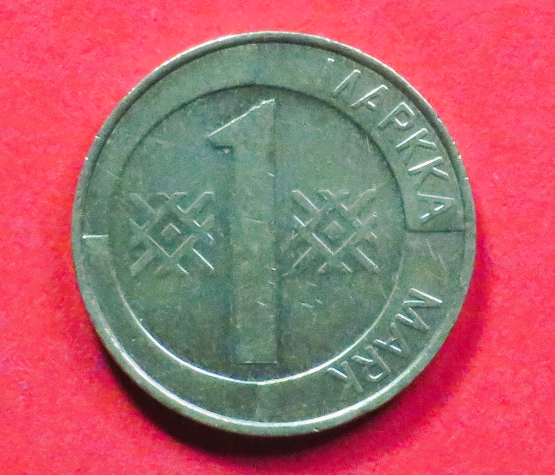 Finnland:  1 Markka, 1993-2001, gebraucht (used / ss-vz), # 69