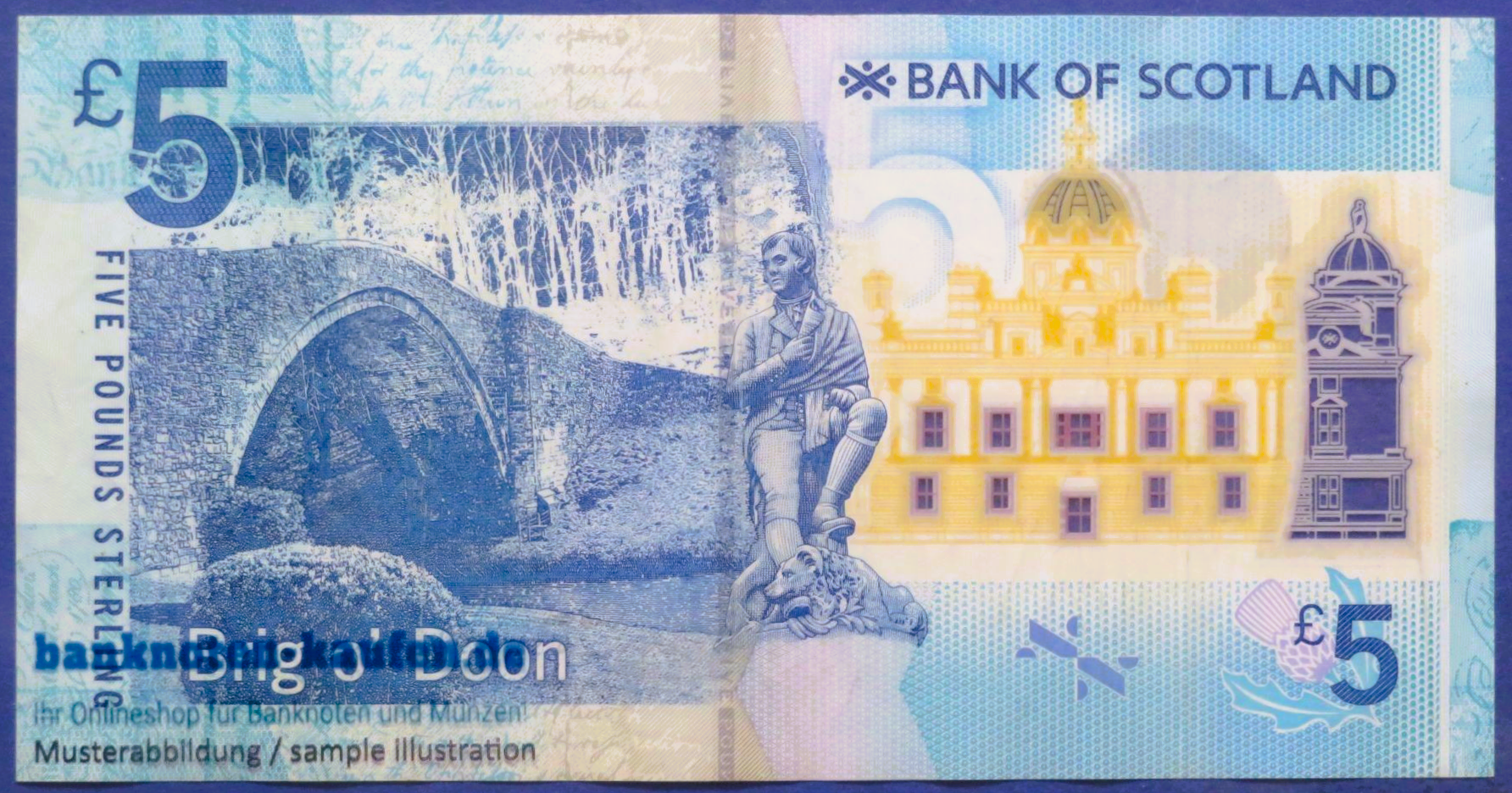 Schottland, 5 Pounds, 2016, gebraucht (USED / VF), Polymer, P-130