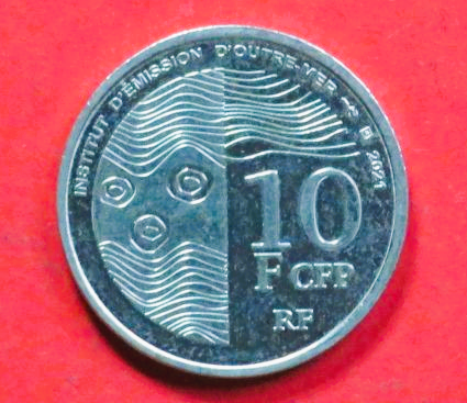 französisch Polynesien: 10 Francs, 2021+, gebraucht (used / ss-vz)