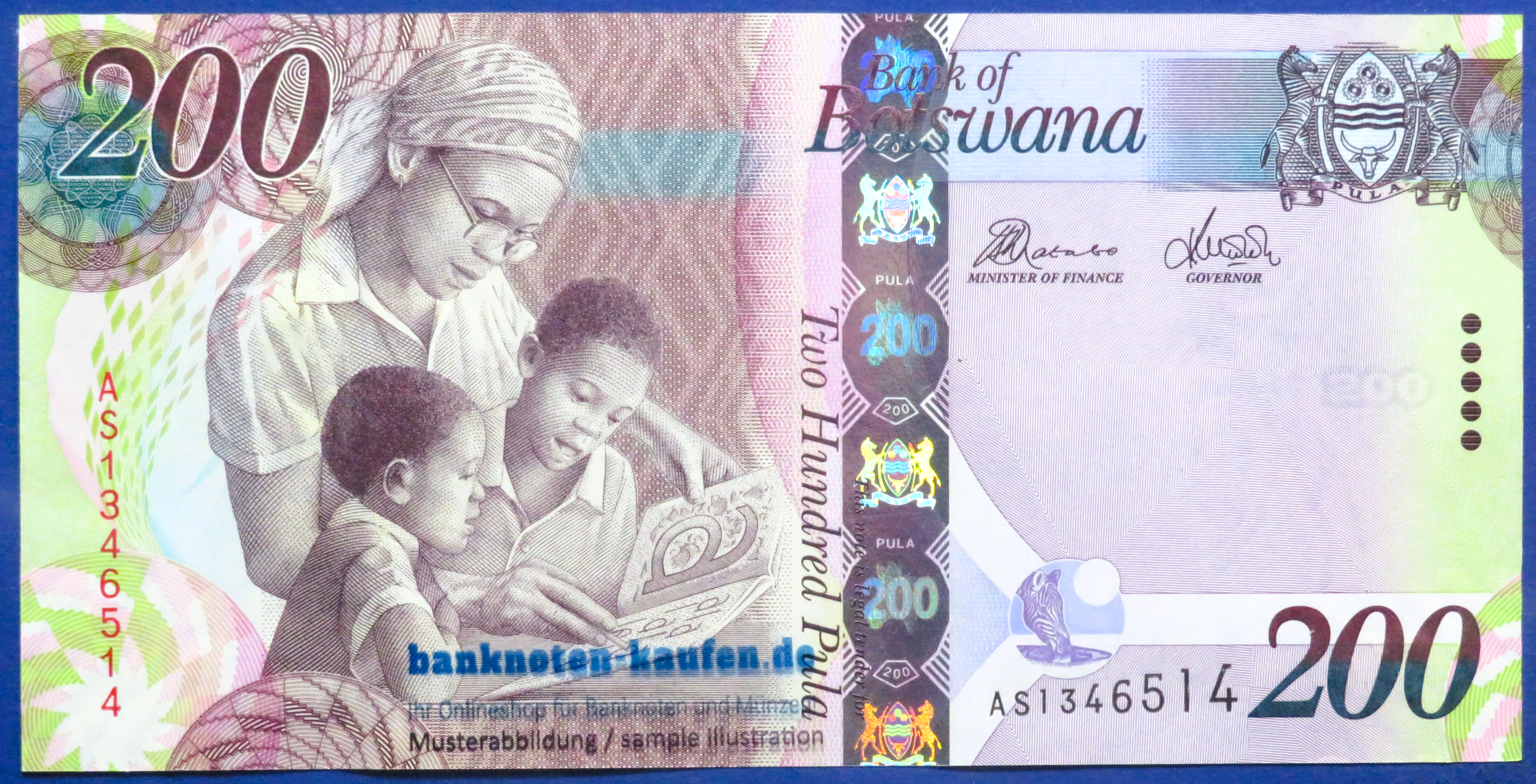 Botswana, 200 Pula, 2016, kassenfrisch (UNC), P-34