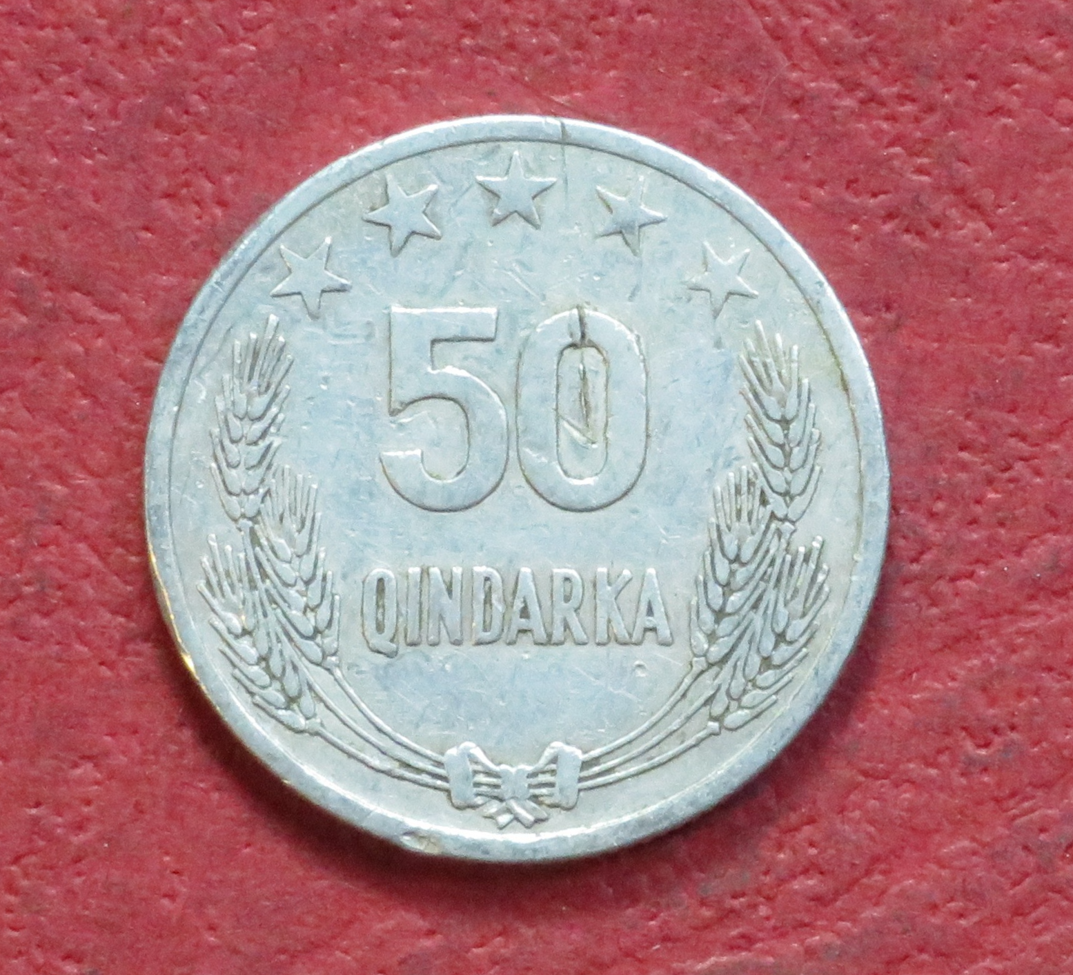 Albania,  circulating coin, 50 Qindarka, 1964, circulated (USED), #42