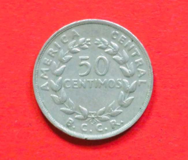 Costa Rica: 50 Centimos, 1965-1978, gebraucht (used / ss), # 44