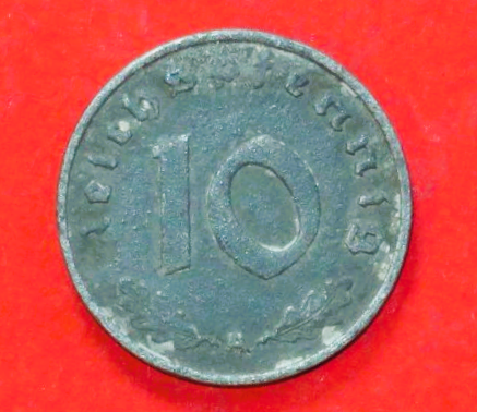 Deutsches Reich: 10 Reichspfennig, 1940-1945, gebraucht (used / ss), # 94