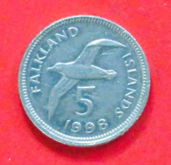 Falkland Inseln: 5 Pence, 1998-1999, gebraucht (used / ss+), # 67