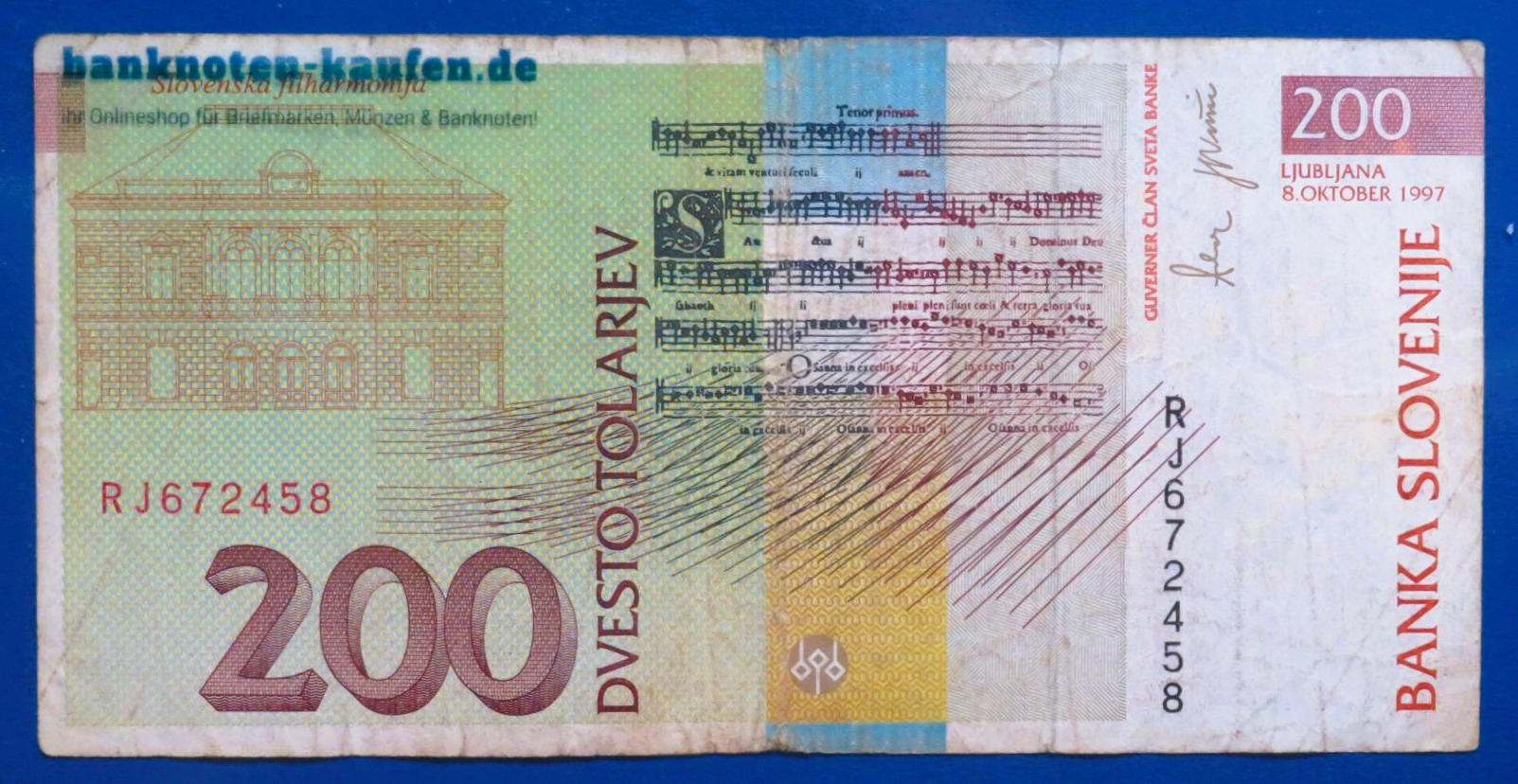 Slovenia, 200 Tolarjev, 1997, circulated (USED / F), P-15b