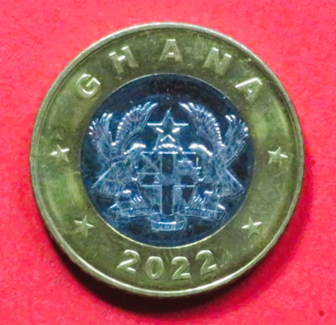 Ghana: 1 Cedi, 2022, gebraucht (used / vz)