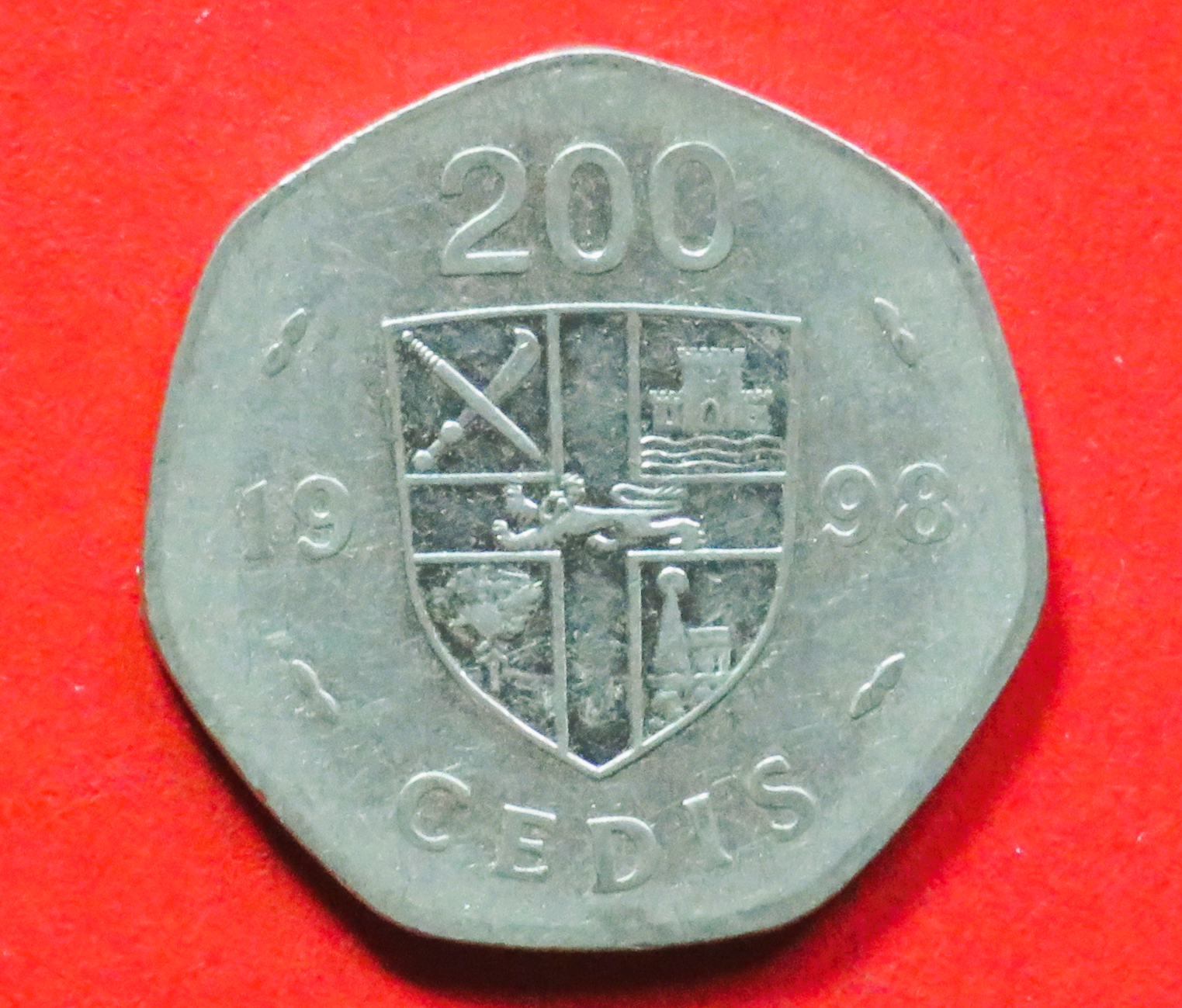 Ghana: 200 Cedis, 1996-1998, gebraucht (used / ss), # 34
