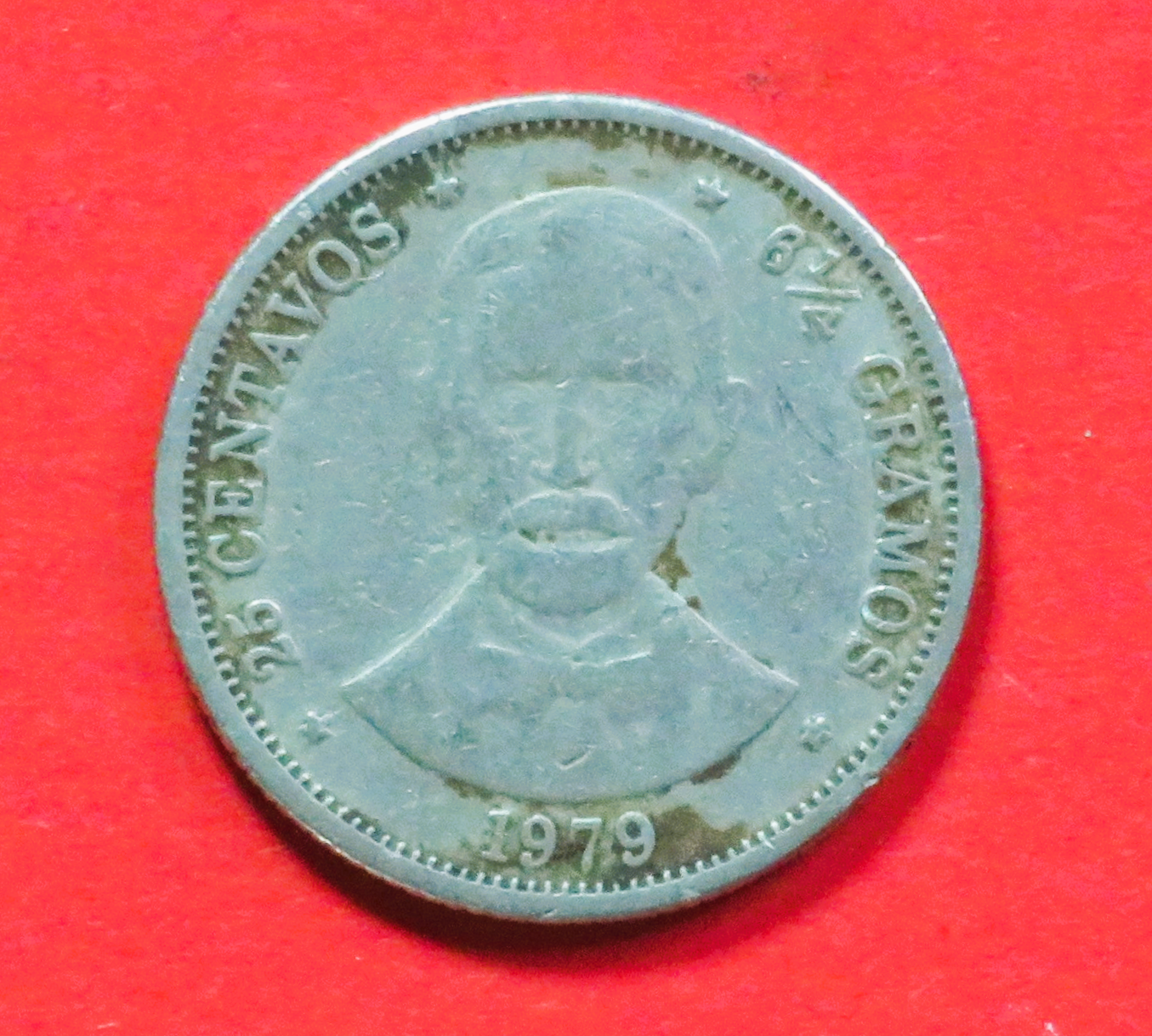 Dominikanische Republik: 25 Centavos, 1978-1981, gebraucht (used / s), # 39