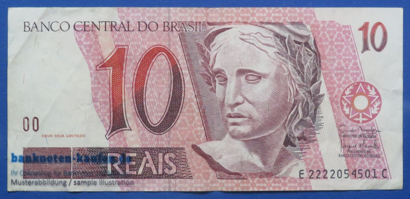 Brazil, 10 Reais, since 1997ND, circulated  (USED / VF), P-245A