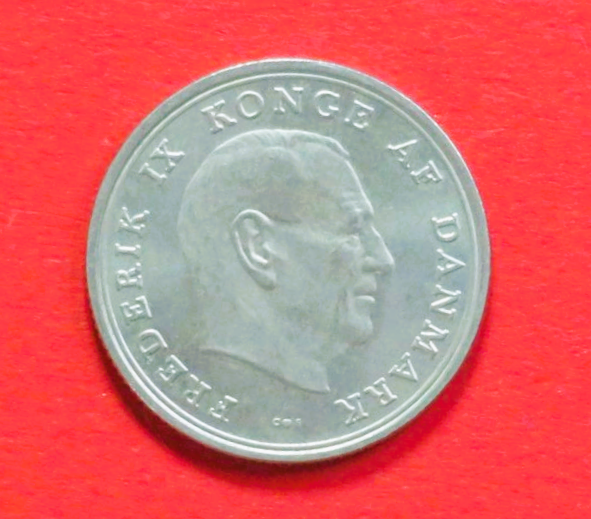 Denmark:  1 Krone, 1960-1972, circulated (used / vf-xf), # 70